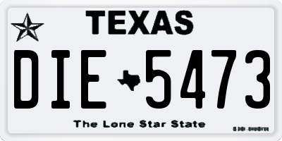 TX license plate DIE5473
