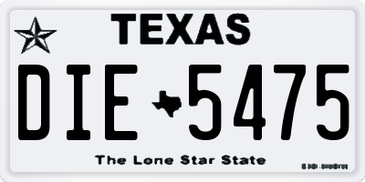 TX license plate DIE5475