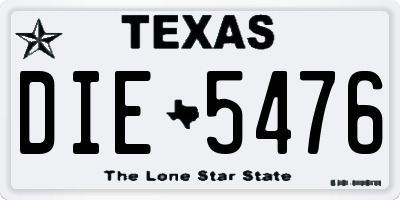 TX license plate DIE5476