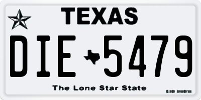 TX license plate DIE5479