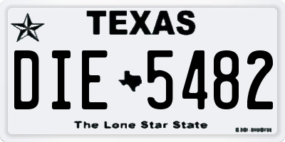 TX license plate DIE5482