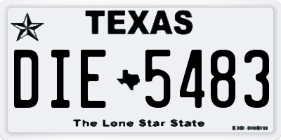 TX license plate DIE5483
