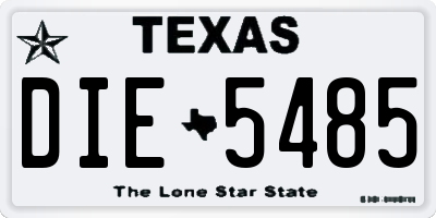 TX license plate DIE5485