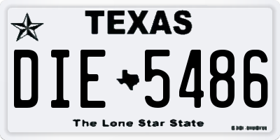 TX license plate DIE5486