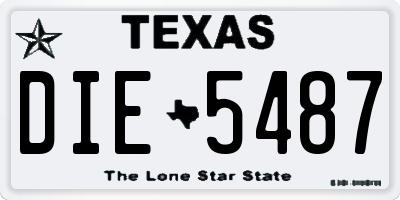 TX license plate DIE5487
