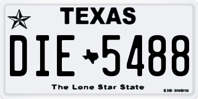 TX license plate DIE5488