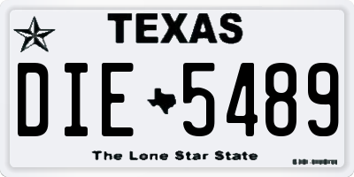 TX license plate DIE5489