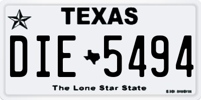 TX license plate DIE5494
