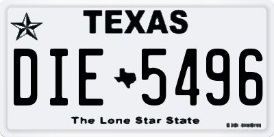 TX license plate DIE5496