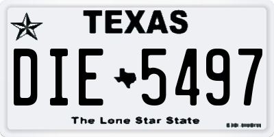 TX license plate DIE5497