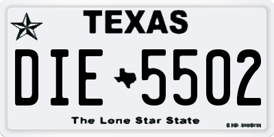 TX license plate DIE5502