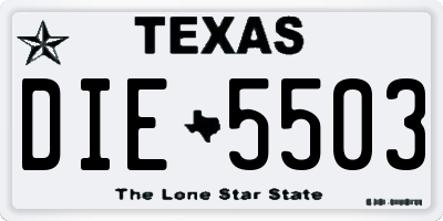 TX license plate DIE5503