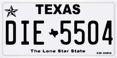 TX license plate DIE5504