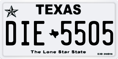 TX license plate DIE5505