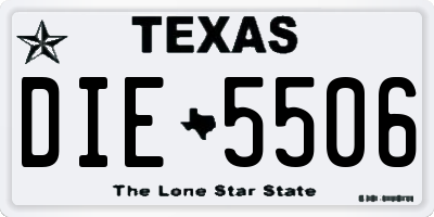 TX license plate DIE5506