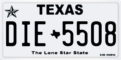 TX license plate DIE5508