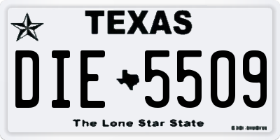 TX license plate DIE5509
