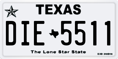 TX license plate DIE5511