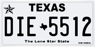 TX license plate DIE5512
