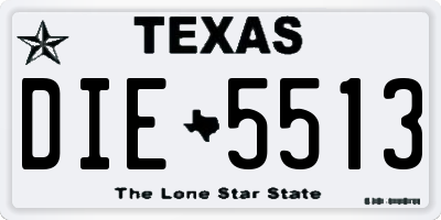 TX license plate DIE5513