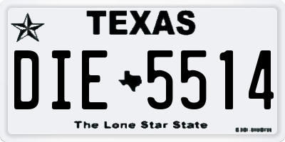 TX license plate DIE5514