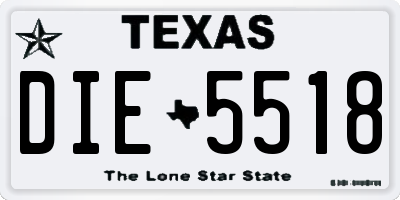 TX license plate DIE5518
