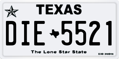 TX license plate DIE5521
