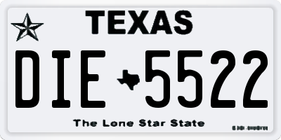 TX license plate DIE5522