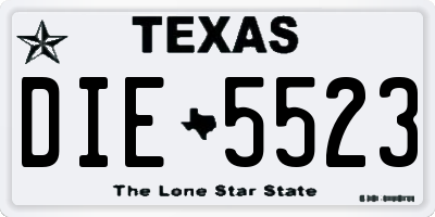 TX license plate DIE5523