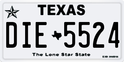 TX license plate DIE5524