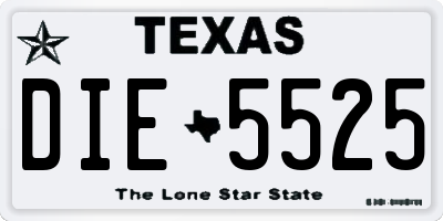 TX license plate DIE5525