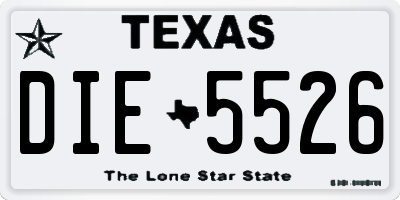 TX license plate DIE5526