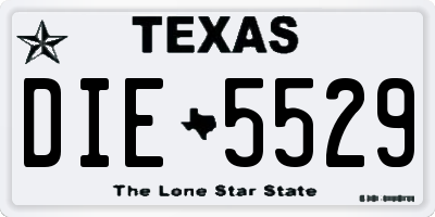 TX license plate DIE5529