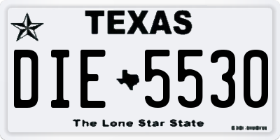 TX license plate DIE5530