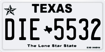 TX license plate DIE5532