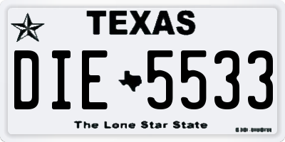 TX license plate DIE5533