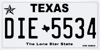 TX license plate DIE5534