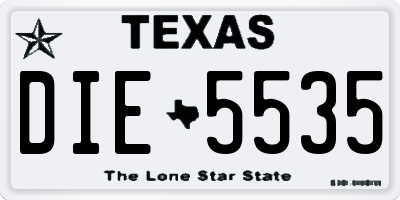 TX license plate DIE5535