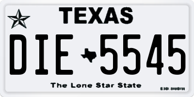 TX license plate DIE5545