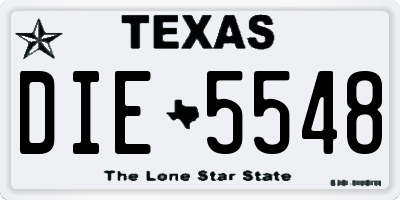TX license plate DIE5548