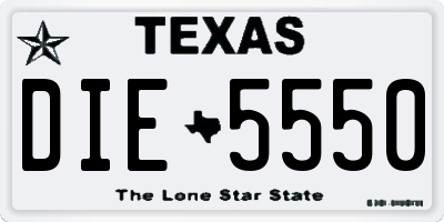 TX license plate DIE5550
