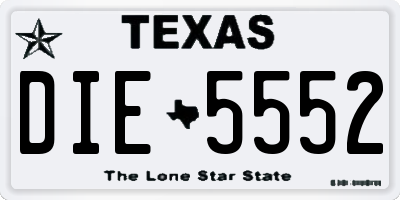 TX license plate DIE5552