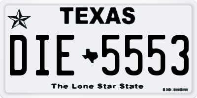 TX license plate DIE5553
