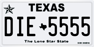 TX license plate DIE5555