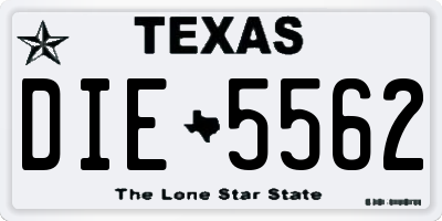 TX license plate DIE5562