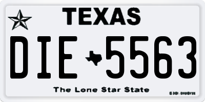 TX license plate DIE5563