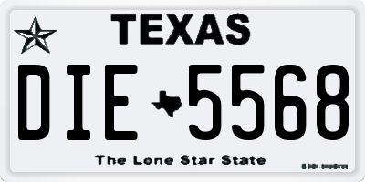 TX license plate DIE5568