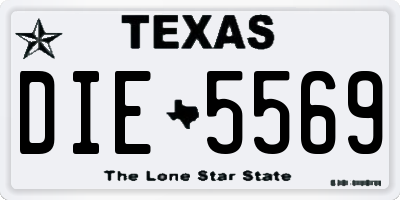 TX license plate DIE5569