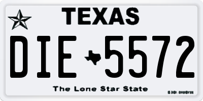 TX license plate DIE5572