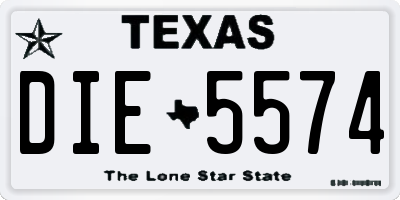 TX license plate DIE5574